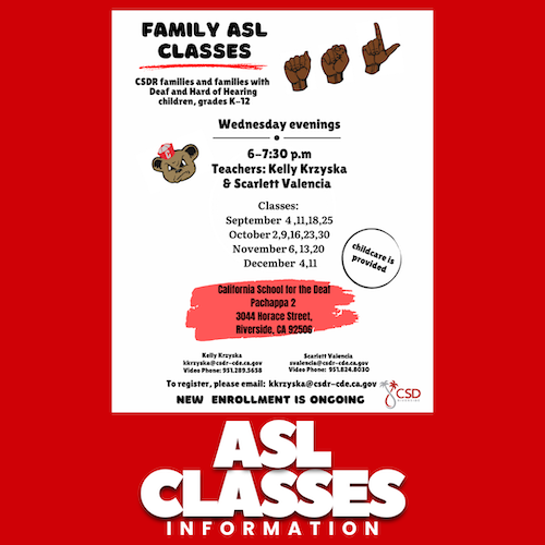 ASL classes sign up form