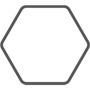 White Outlined Hex Shaped Logo - Quality Education